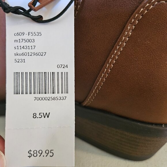 Lane Bryant Dream Cloud Side-Dip Ankle Boot Women's SZ 8.5W Cognac Zipper NWT - Picture 11 of 12